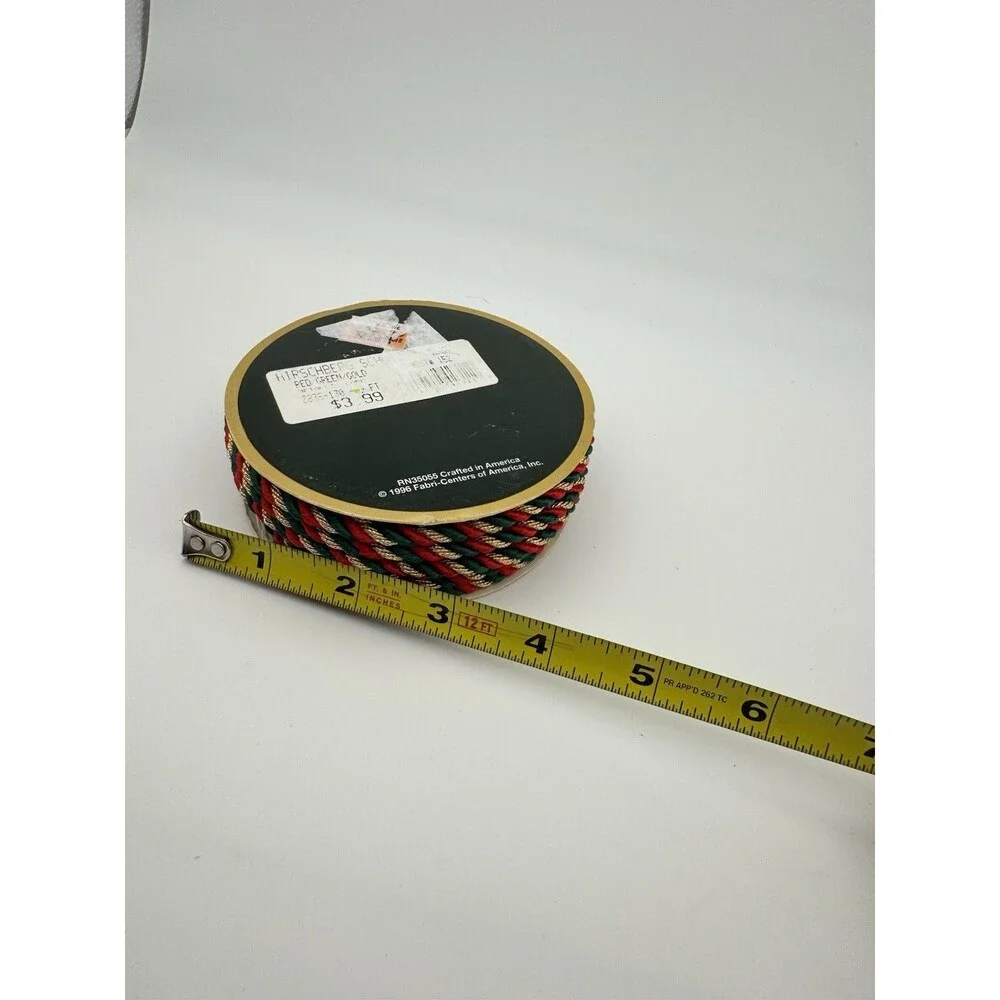 VTG 1996 All The Trimmings Red Green Gold Christmas Cord Trim Hirscheberg Braid